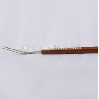 Barbecue Tool Bbq Meat Fork With Wooden Handle non-stick roasting Stainless Steel Kitchen Meat Fork For Meat